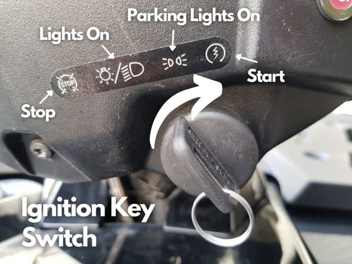 ATV ignition key switch