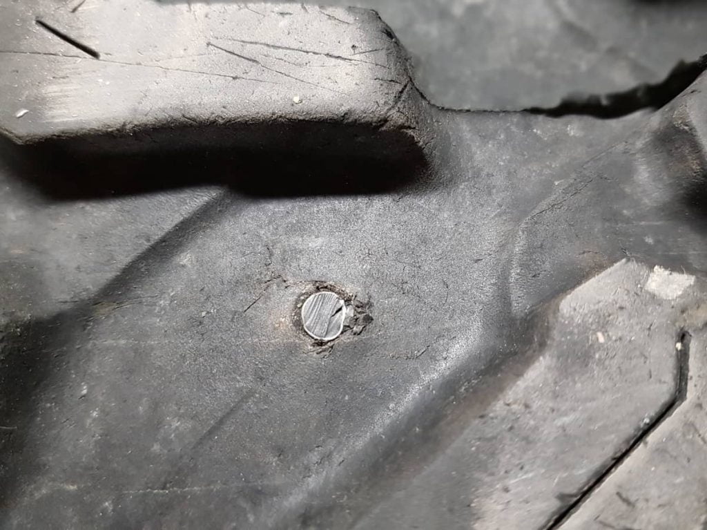 tire patch plug installed