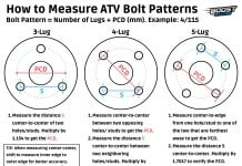 measure atv bolt pattern lug pattern